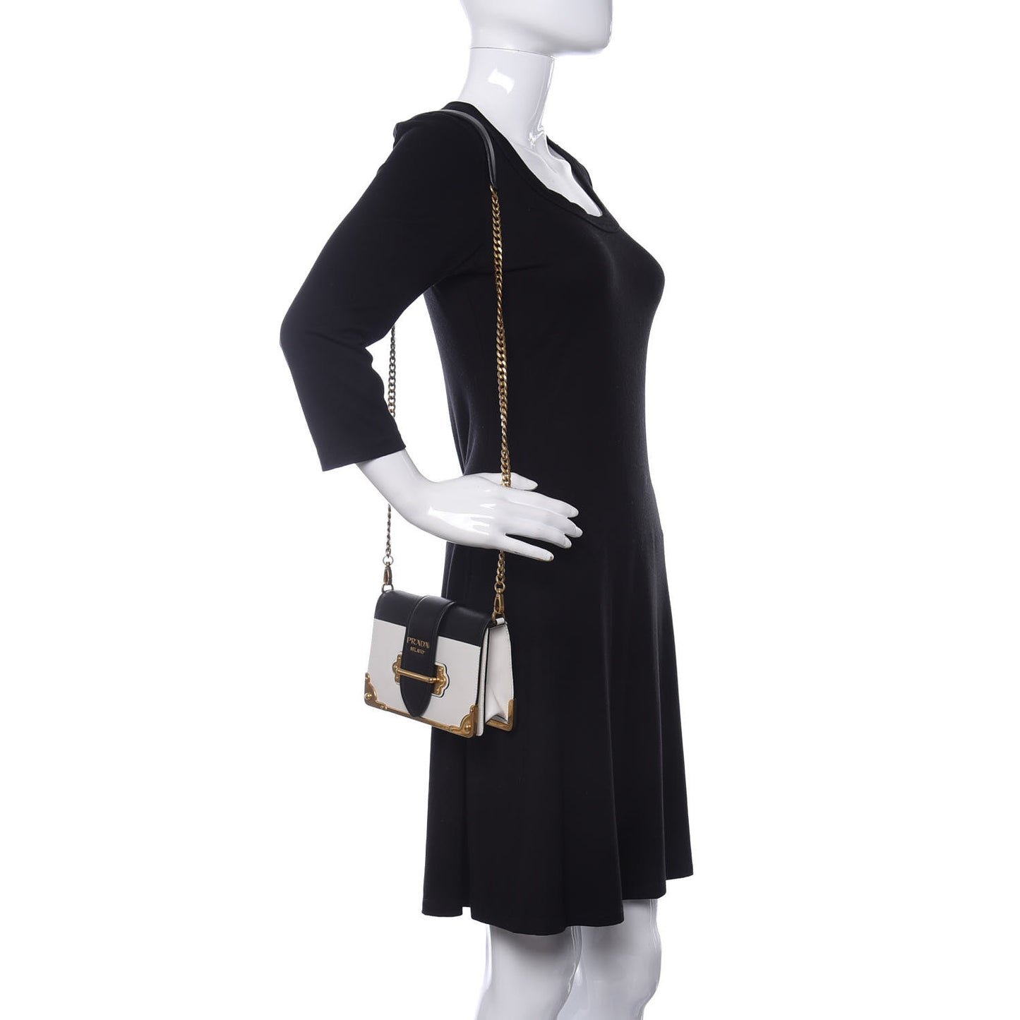 City Calf Saffiano Cahier Bag Talco Black