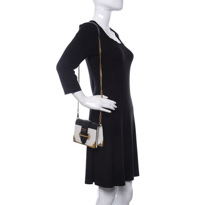 Prada City Calf Saffiano Cahier Bag Talco Black 2 of 9