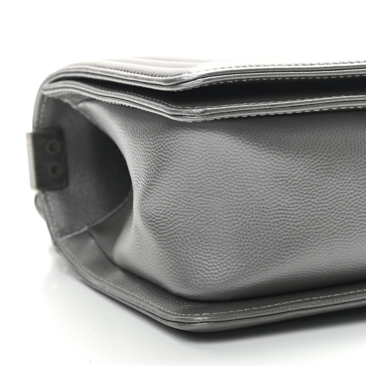 Chanel Metallic Caviar Quilted Medium Boy Flap Silver 9 of 12