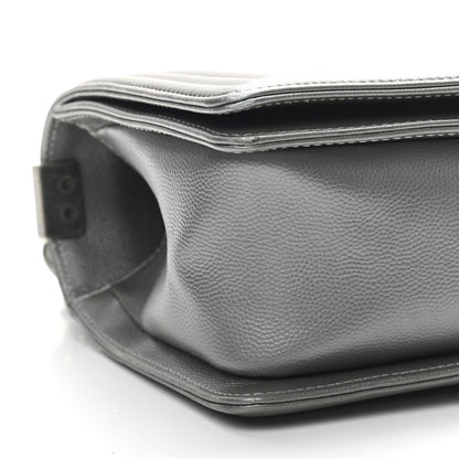 Chanel Metallic Caviar Quilted Medium Boy Flap Silver 9 of 12