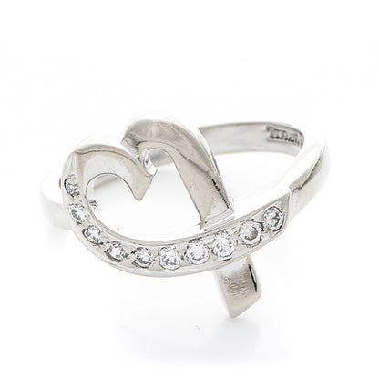 Tiffany 18K White Gold Diamond Paloma Picasso Loving Heart Ring 5 1 of 6