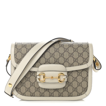 Gucci GG Supreme Monogram Horsebit 1955 Shoulder Bag Beige Mystic White 1 of 12
