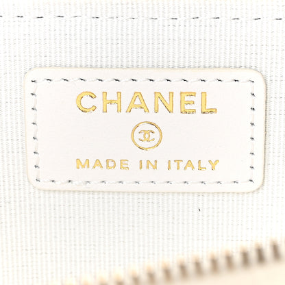 Chanel Caviar Quilted CC Zip Around Card Holder White 6 of 7