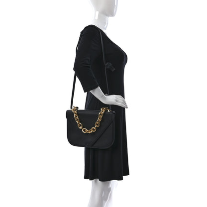 Bottega Veneta Calfskin Mount Envelope Bag Black 2 of 8