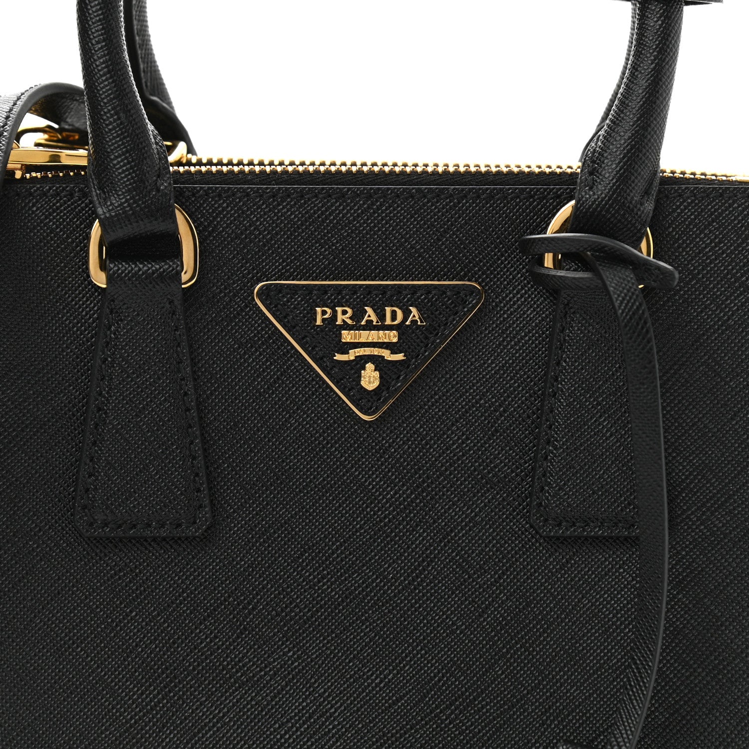 Prada Saffiano Lux Mini Galleria Double Zip Tote Black 7 of 10