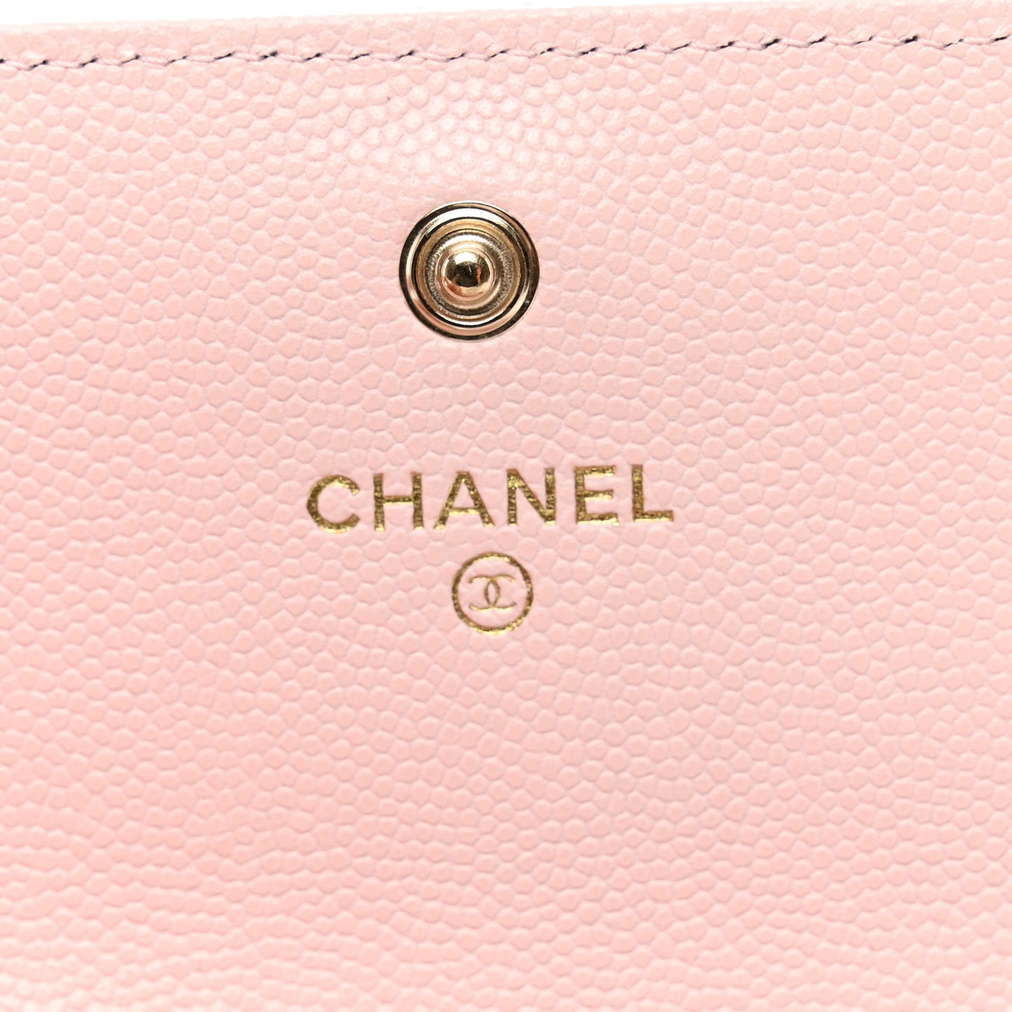 Caviar Quilted Crystal CC Large Gusset Flap Wallet Pink