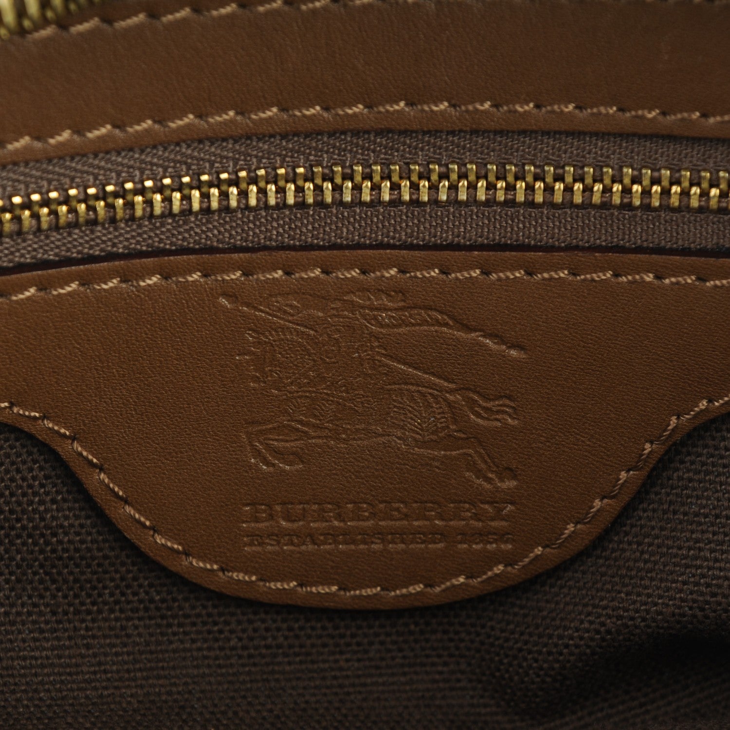 Burberry House Check Knight Satchel Brown 6 of 10