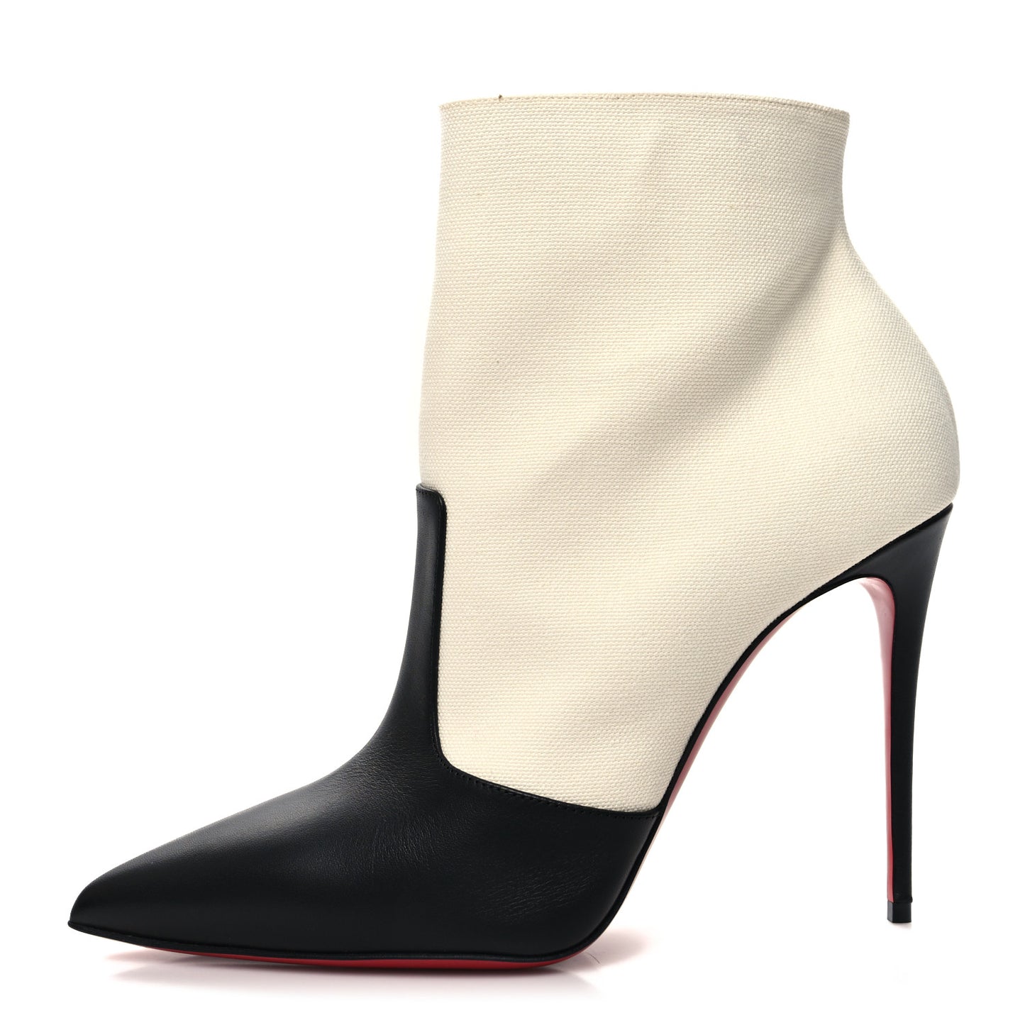 Canvas Calfskin So Summer 100 Ankle Booties 40.5 White Black