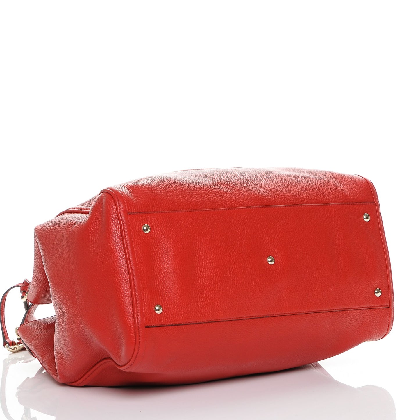 Pebbled Calfskin Large Soho Shoulder Bag Red