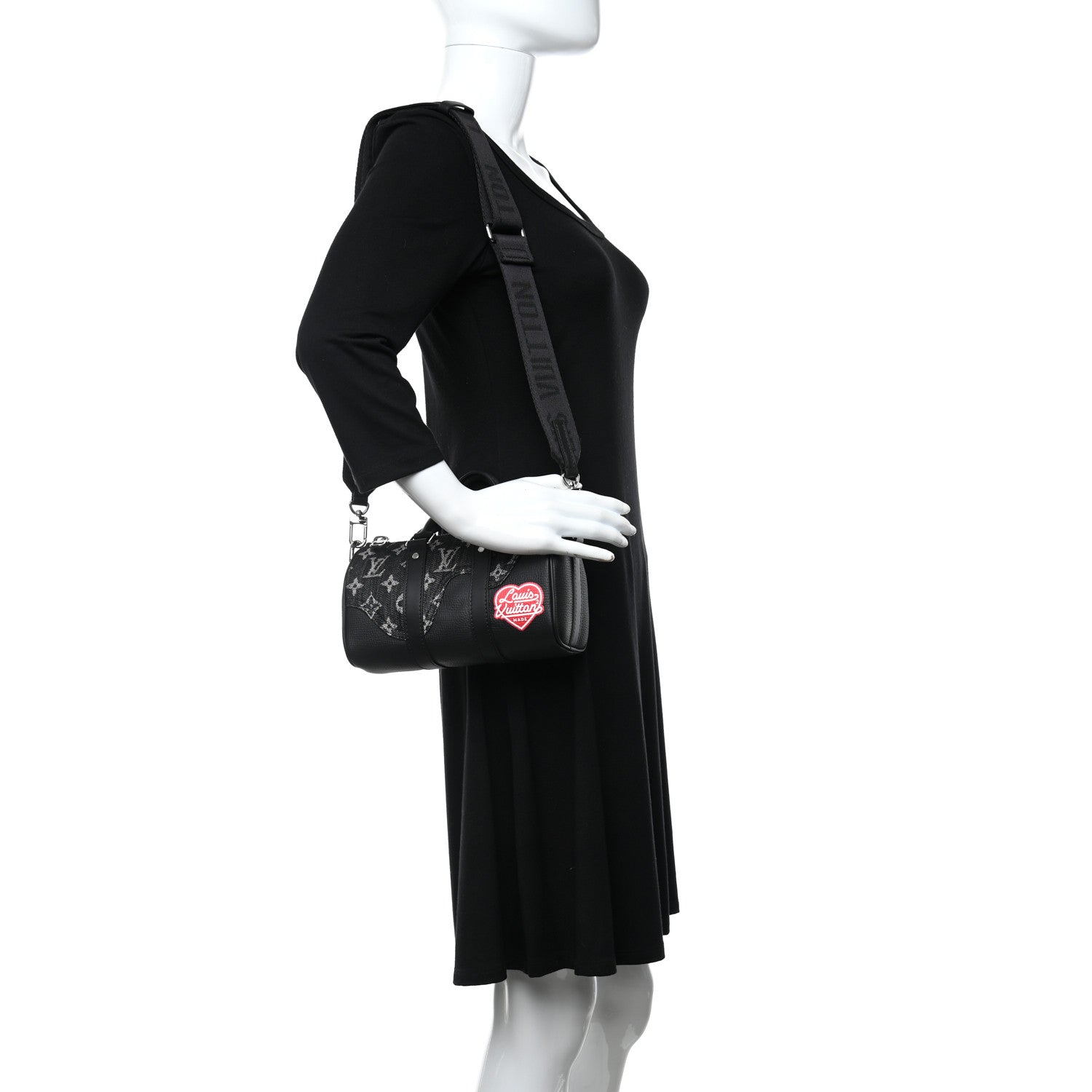 Louis Vuitton X NIGO Taurillon Monogram Denim Drip Keepall XS Black 2 of 12