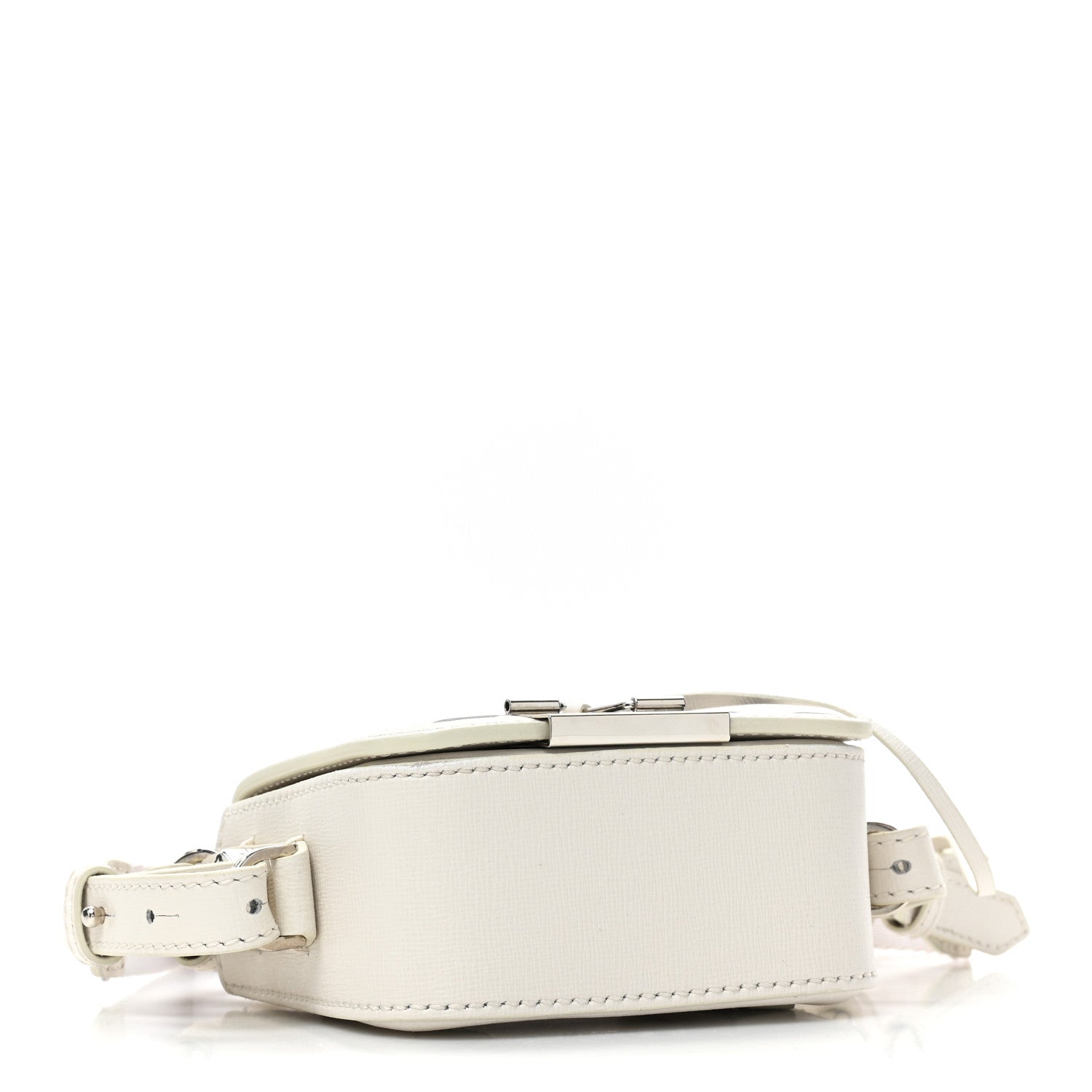 Off-White Saffiano Striped Baby Diag Binder Clip Bag White Black 4 of 14