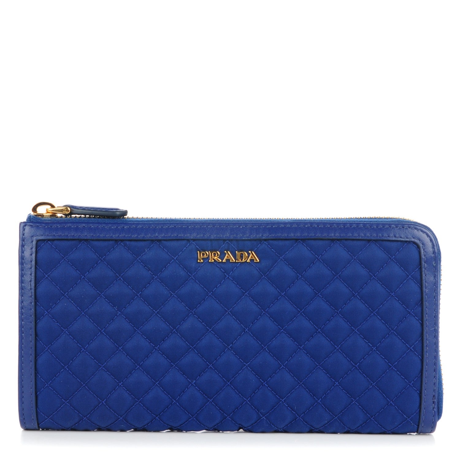 Prada Tessuto Nylon Quilted Zip Around Wallet Bleuette 1 of 8