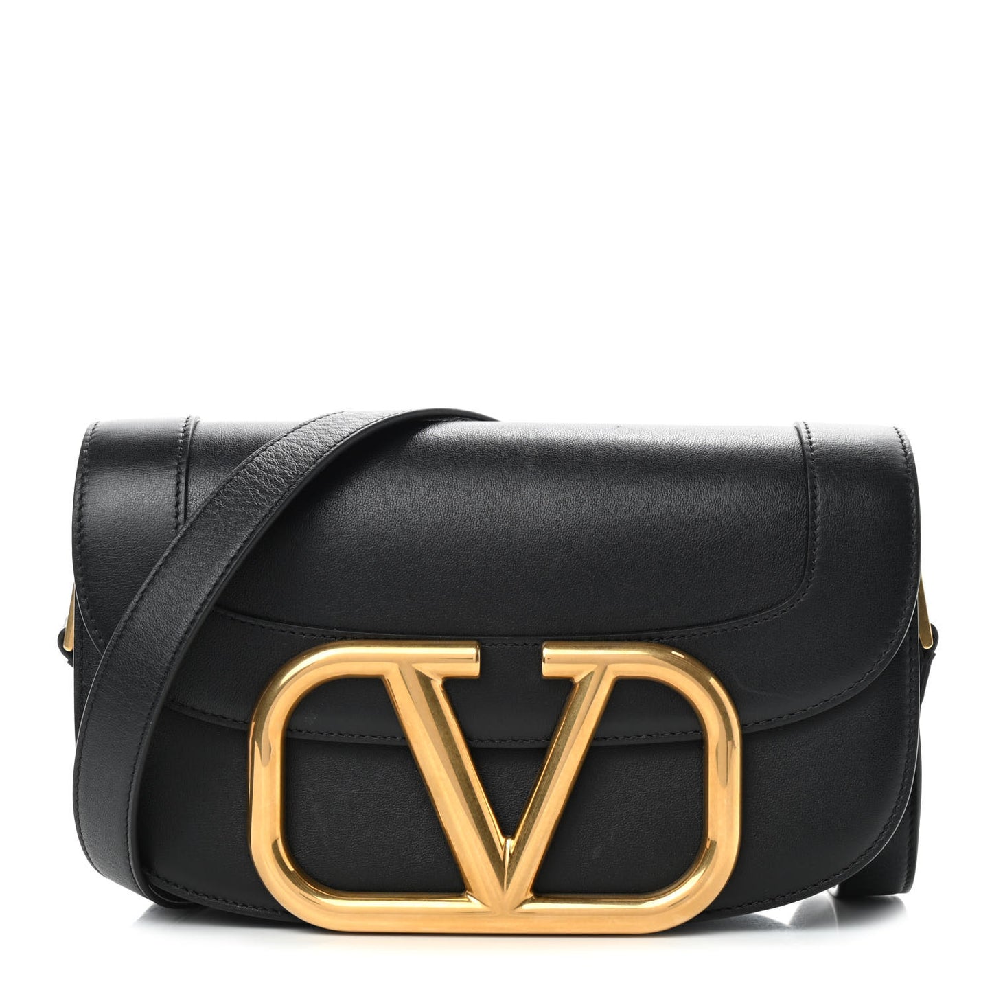Smooth Calfskin Supervee Shoulder Bag Black