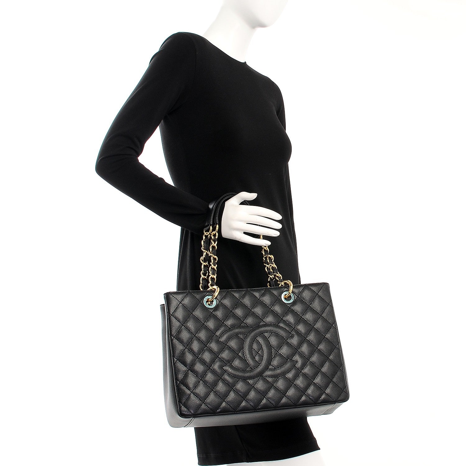 Chanel Caviar Quilted Grand Shopping Tote GST Black 2 of 7