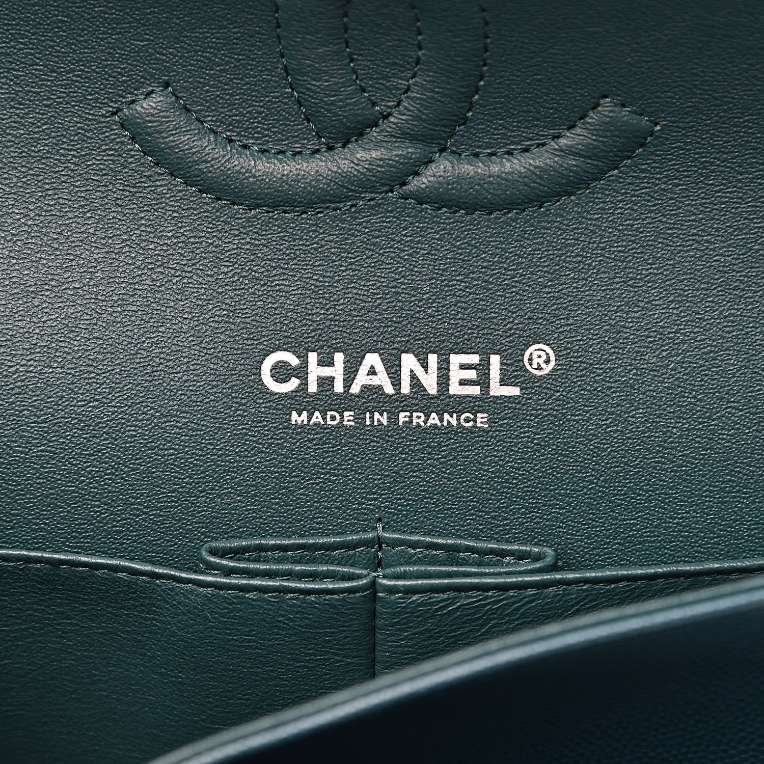 Chanel Caviar Quilted Medium Double Flap Dark Green 6 of 12
