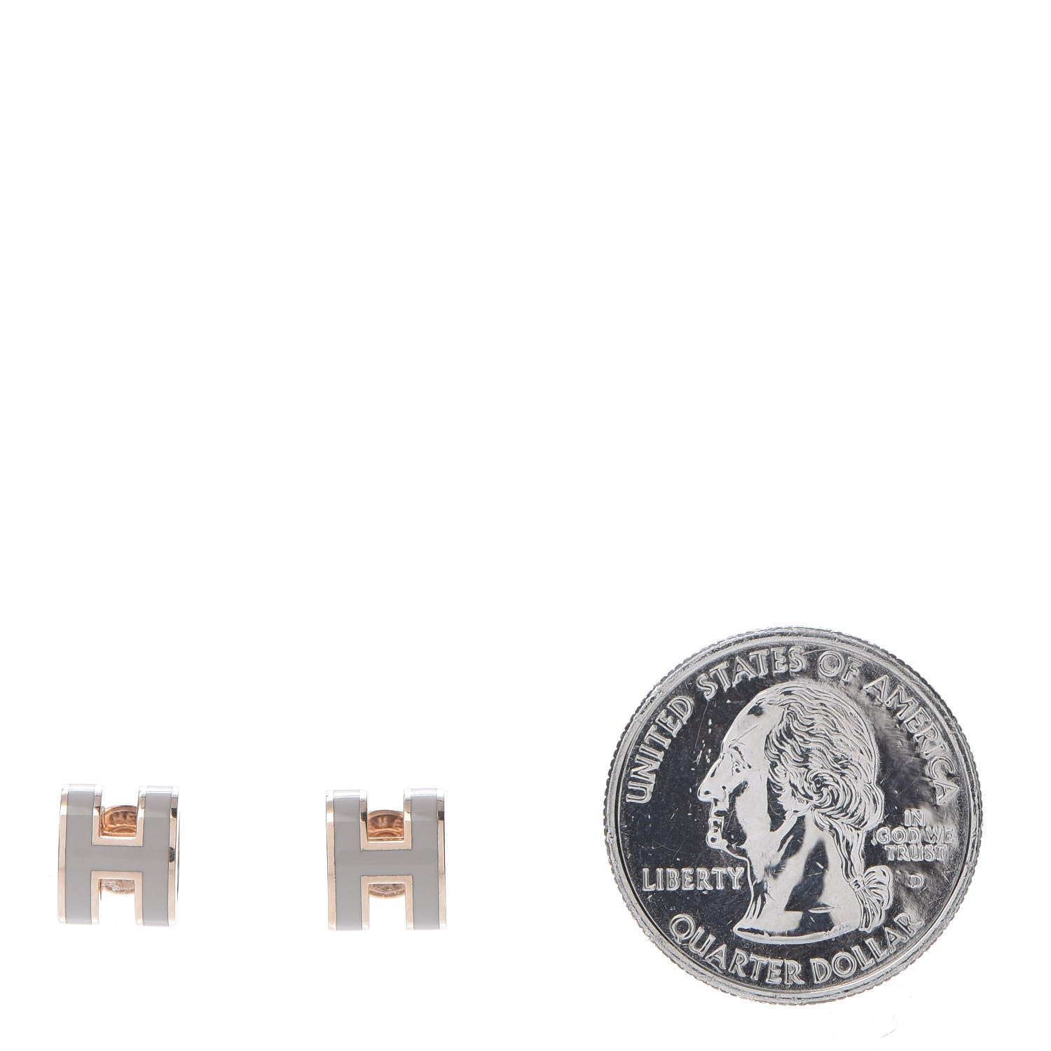 Hermes Rose Gold Lacquered Pop H Earrings Marron Glace 2 of 6