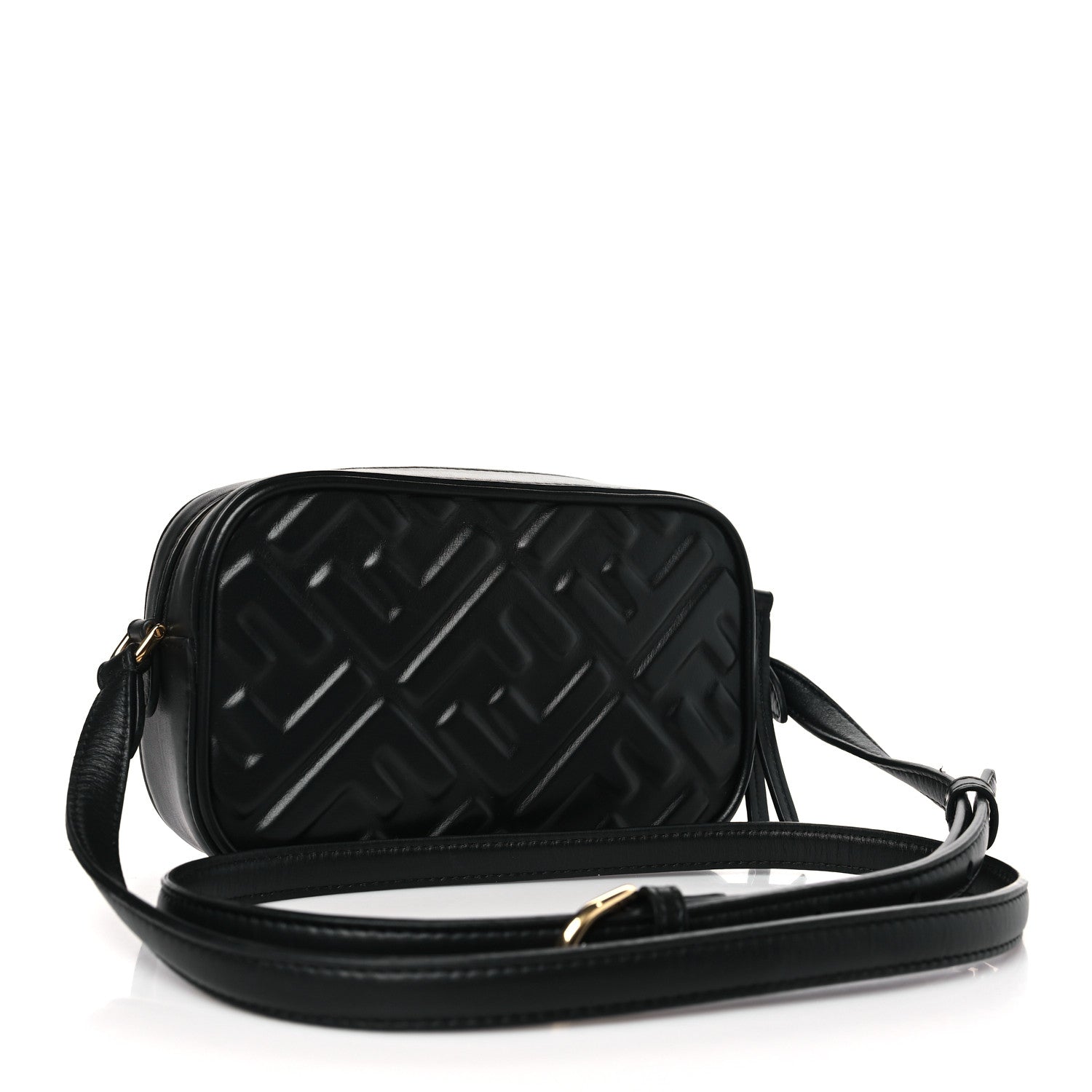 Fendi Vitello Epoque FF Embossed Camera Case Black 3 of 8