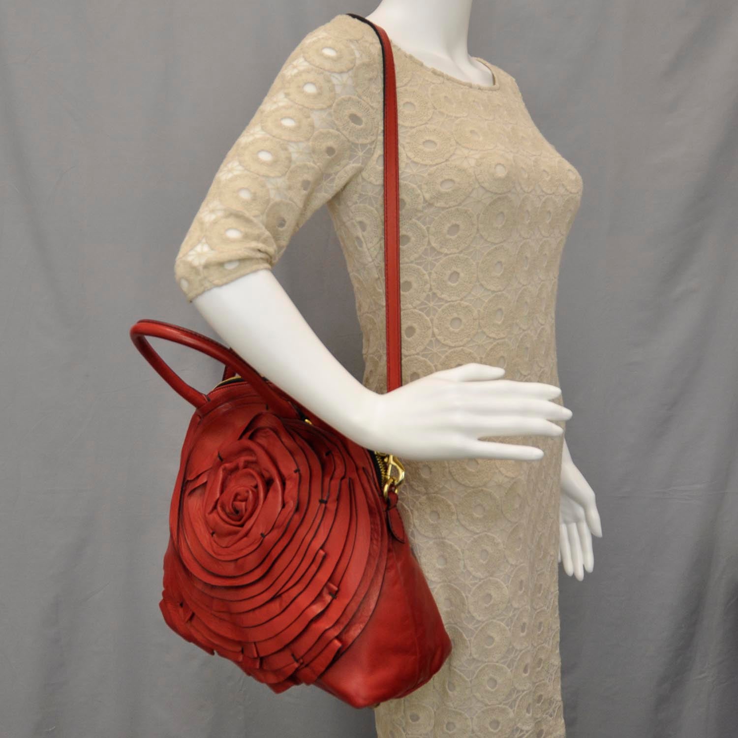 Valentino Garavani Petale Dome Bag Red 2 of 7