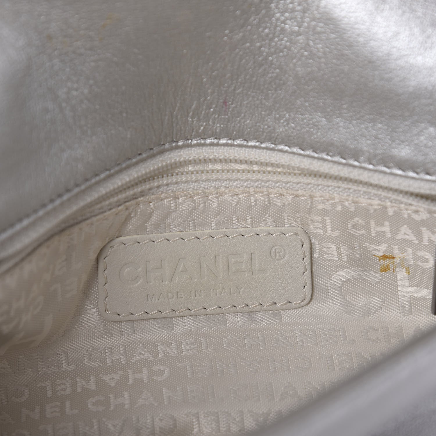 Chanel Metallic Lambskin Camellia Single Flap Silver 8 of 11