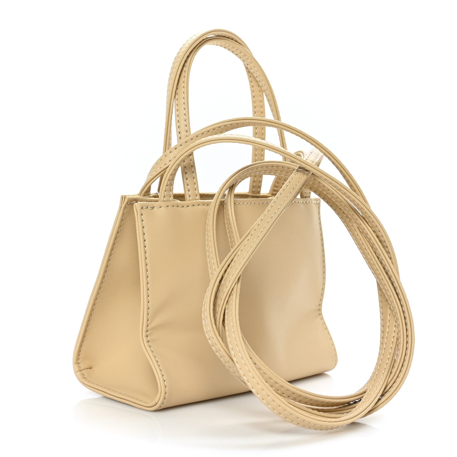 Telfar Vegan Leather Small Shopping Bag Cream 3 of 9