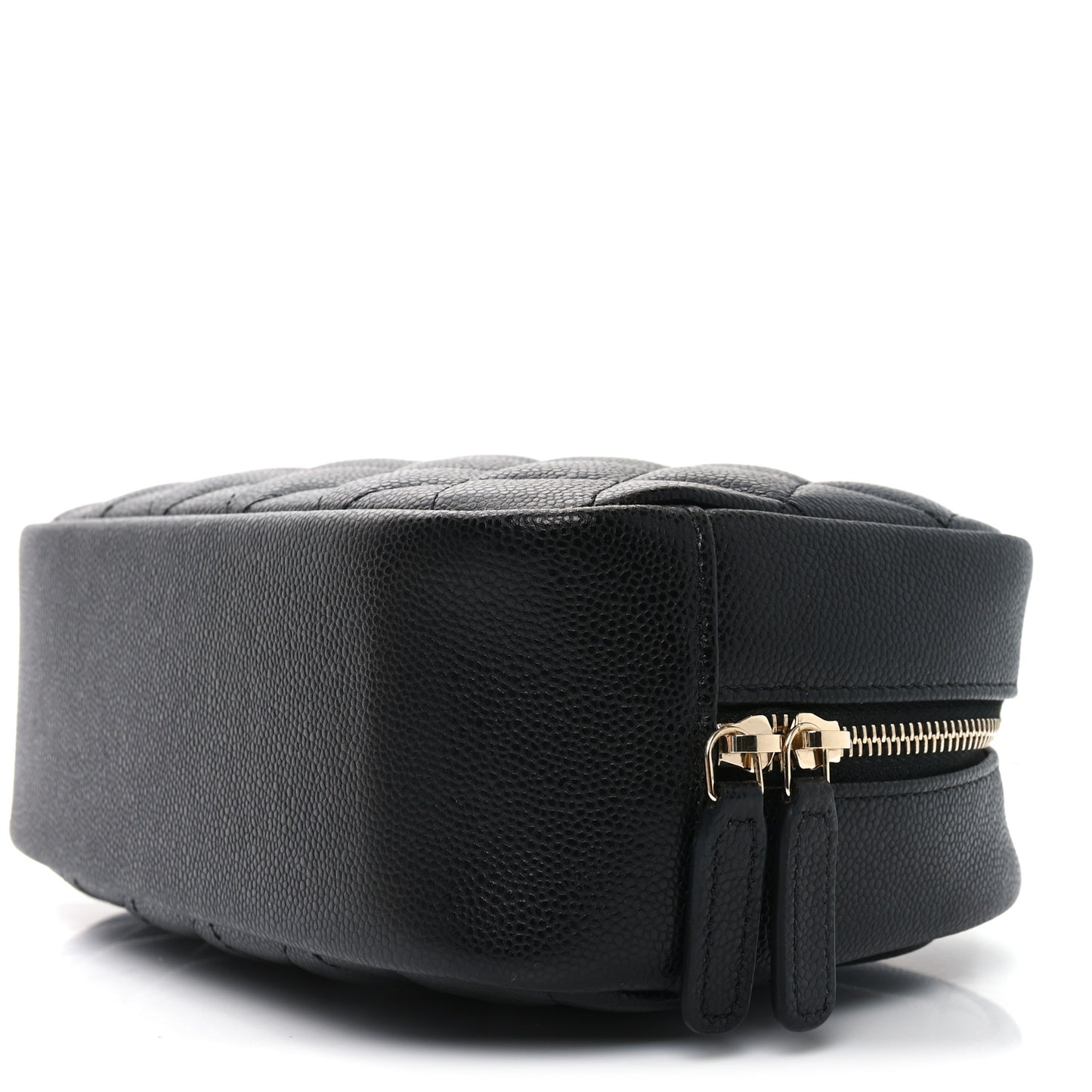 Caviar Quilted Medium Curvy Pouch Cosmetic Case Black