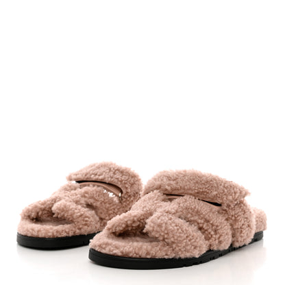 Hermes Woolskin Womens Chypre Sandals 36 Bois De Santal 3 of 9
