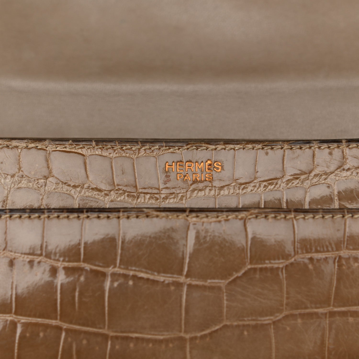 Hermes Shiny Porosus Crocodile Sac Boutonniere Griege 6 of 20