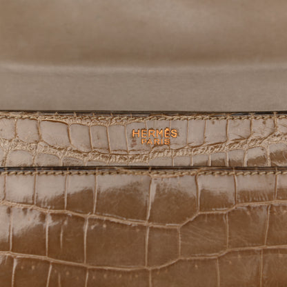 Hermes Shiny Porosus Crocodile Sac Boutonniere Griege 6 of 20