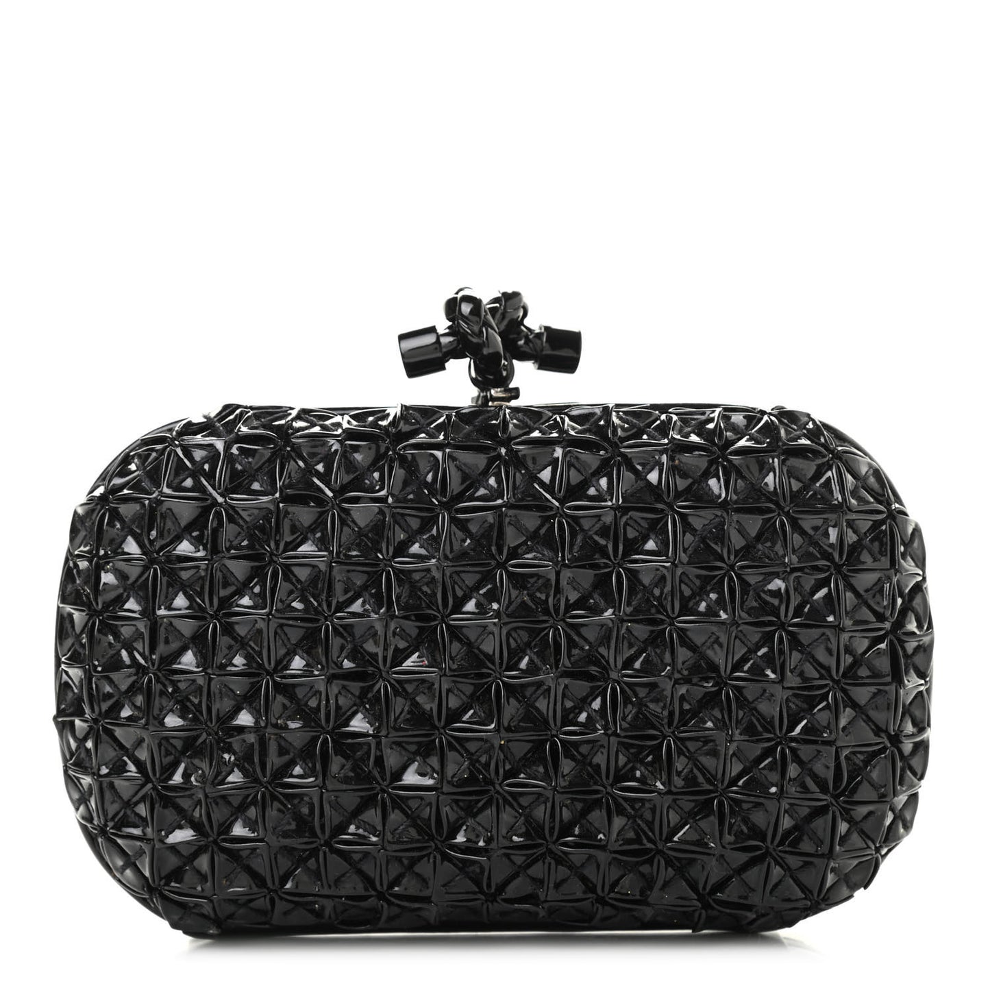 Patent Origami Knot Clutch Black