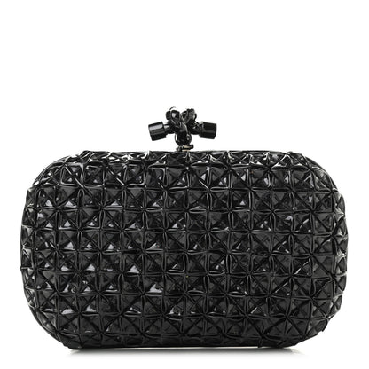 Bottega Veneta Patent Origami Knot Clutch Black 1 of 7