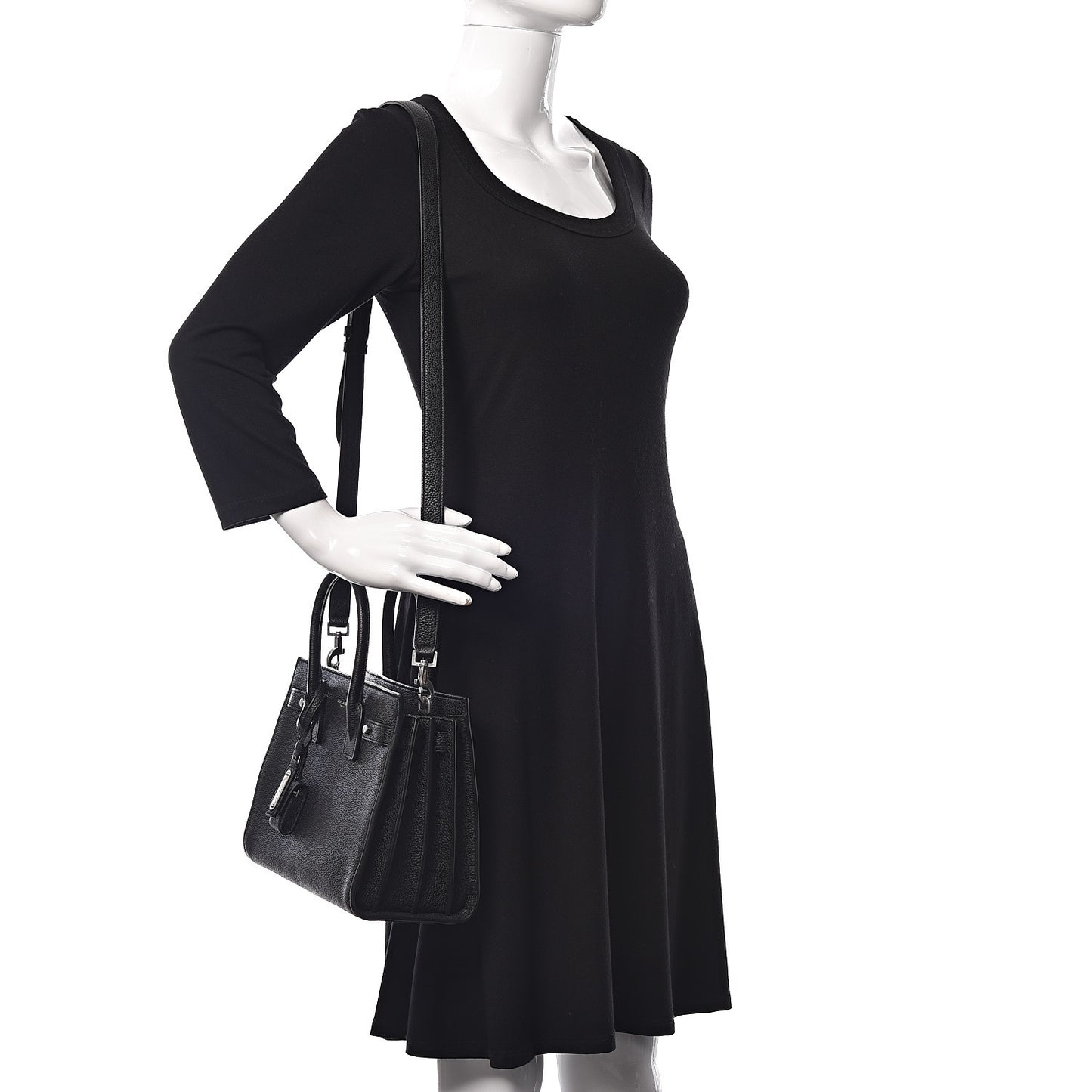 Grained Calfskin Baby Sac De Jour Souple Black