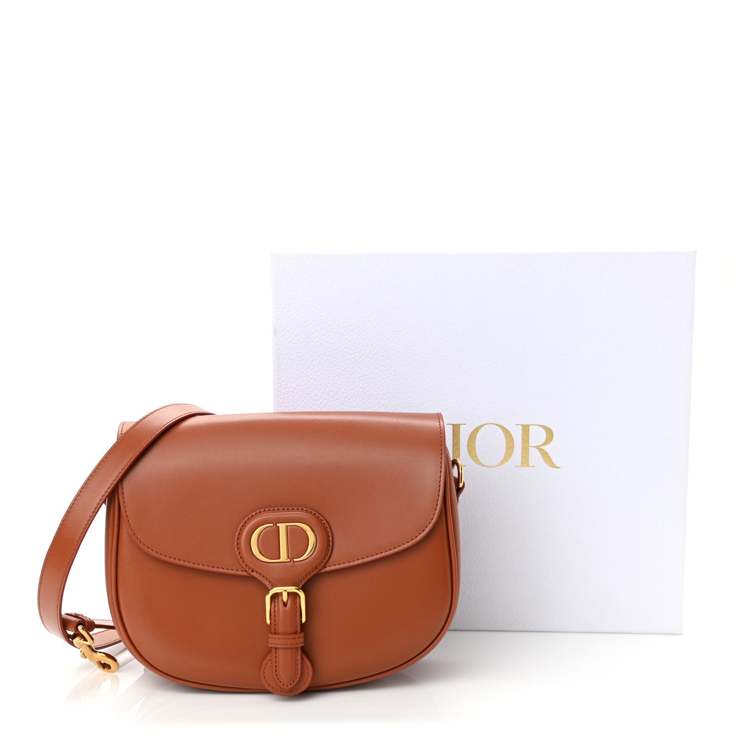 Christian Dior Box Calfskin Medium Bobby Flap Dark Tan 10 of 10