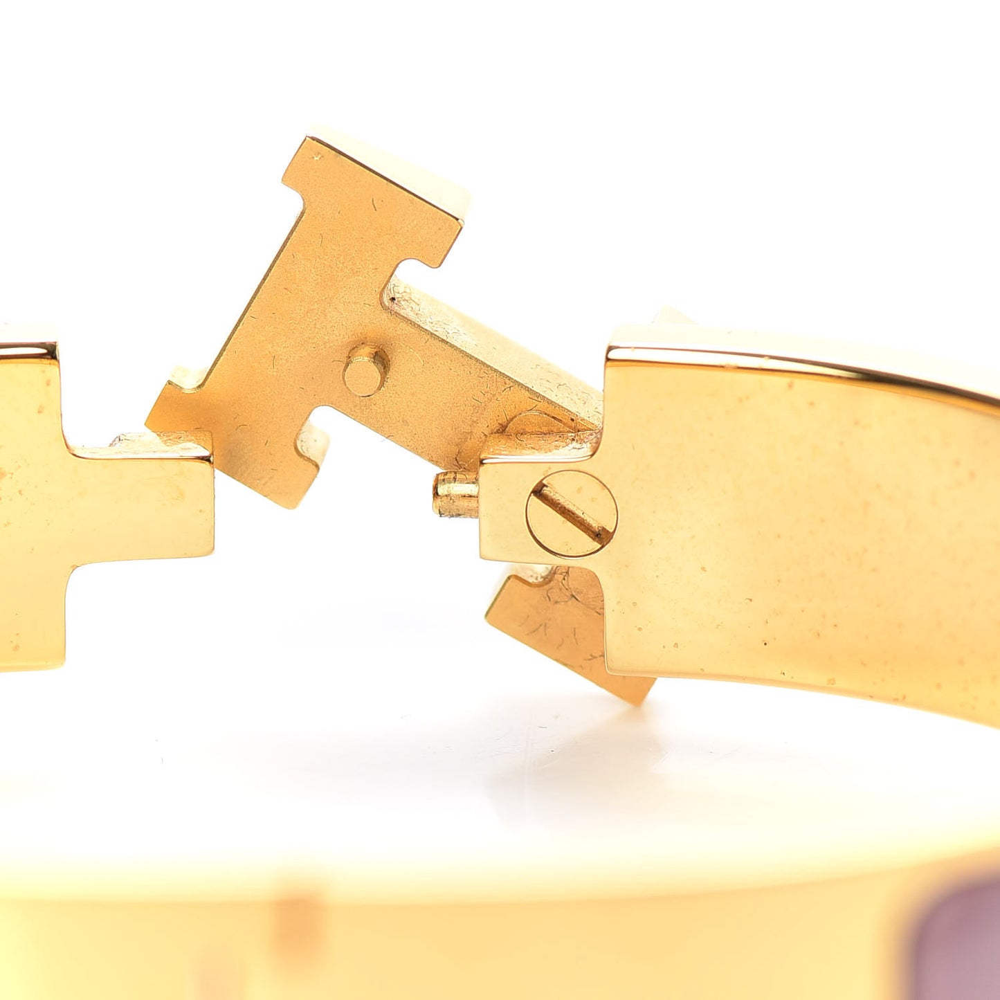 Enamel Narrow Clic Clac H Bracelet PM Bois De Rose