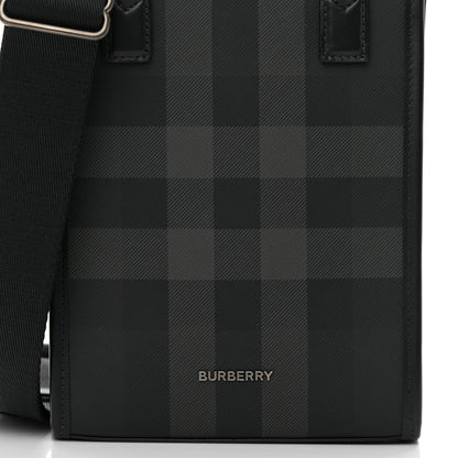 Burberry E-Canvas Mini Denny Check Tote Charcoal 7 of 10