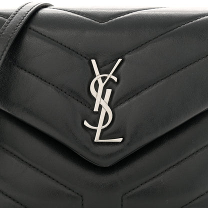 Saint Laurent Calfskin Y Quilted Monogram Toy Loulou Crossbody Bag Black 10 of 12