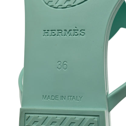 Hermes Rubber Womens Egerie Sandals 36 Vert Embrun 8 of 9