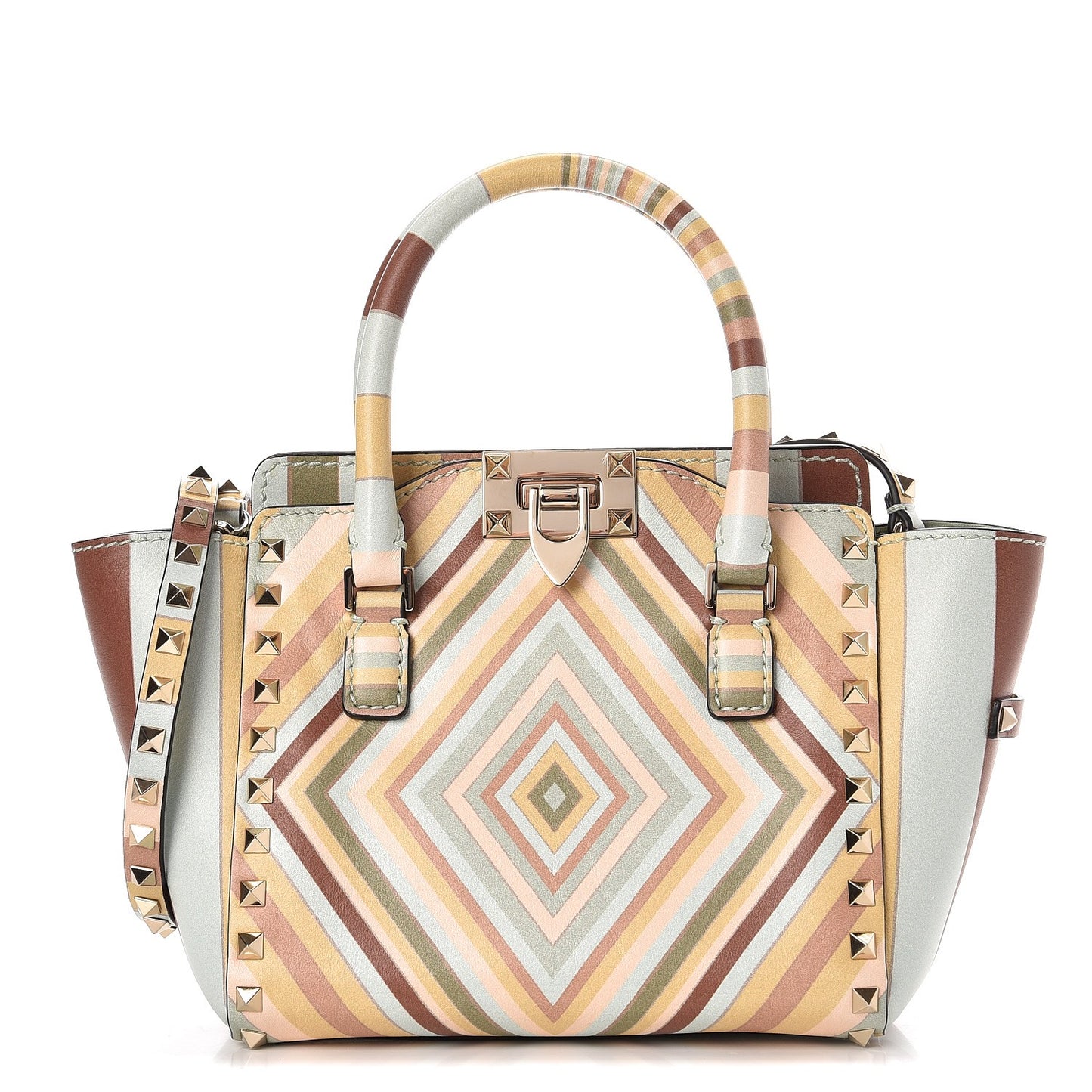 Vitello Native Couture 1975 Mini Rockstud Double Handle Tote Multicolor