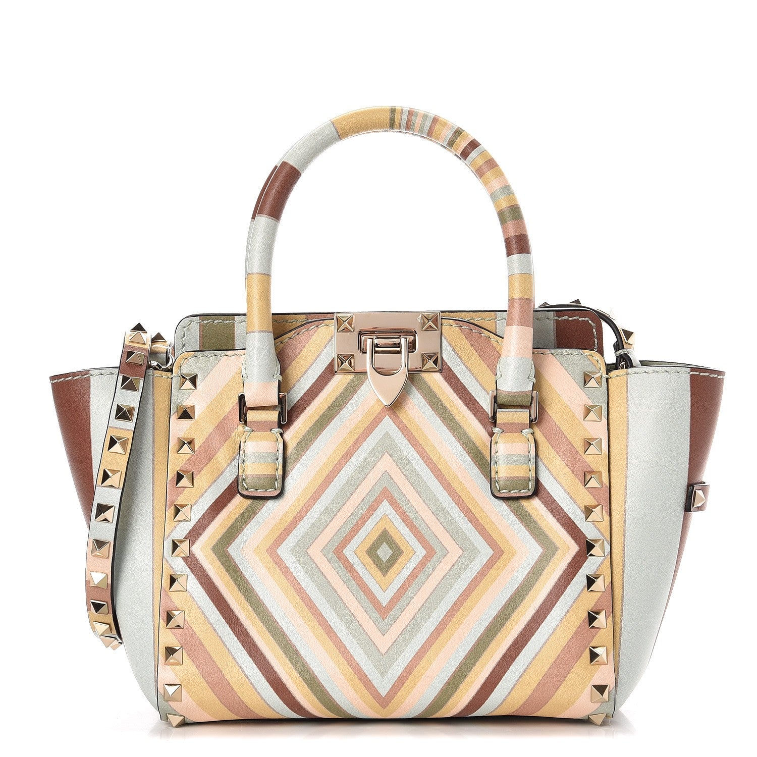 Valentino Garavani Vitello Native Couture 1975 Mini Rockstud Double Handle Tote Multicolor 1 of 6