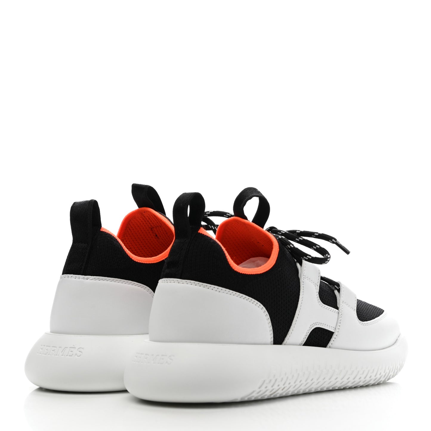 Technical Canvas Calfskin Womens Duel Sneakers 36 White Black