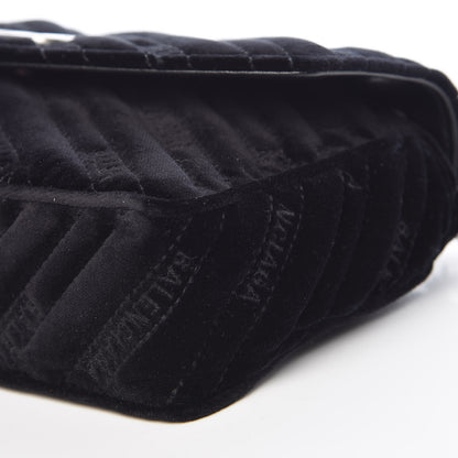 Balenciaga Velvet Logo Matelasse BB Chain Wallet Black 6 of 11