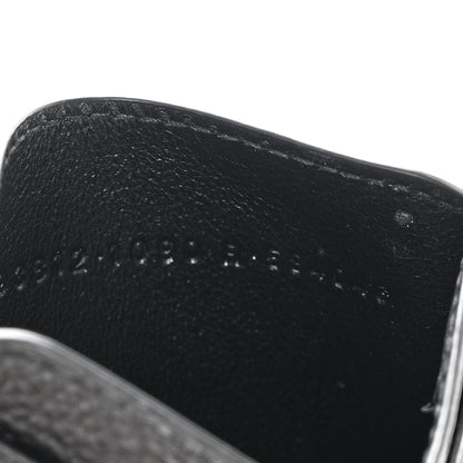 Balenciaga Grained Calfskin Logo Cash Rounded Card Holder Black White 8 of 9