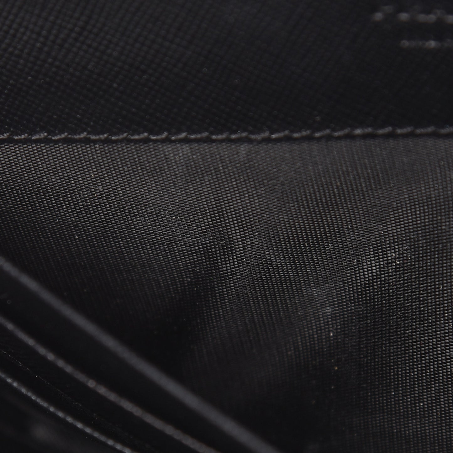 Saffiano Metal Zip Around Wallet Black