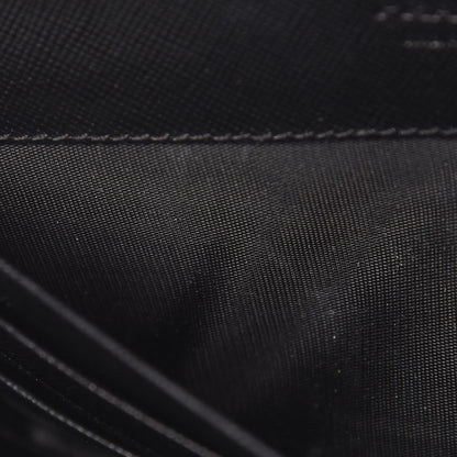 Prada Saffiano Metal Zip Around Wallet Black 14 of 15