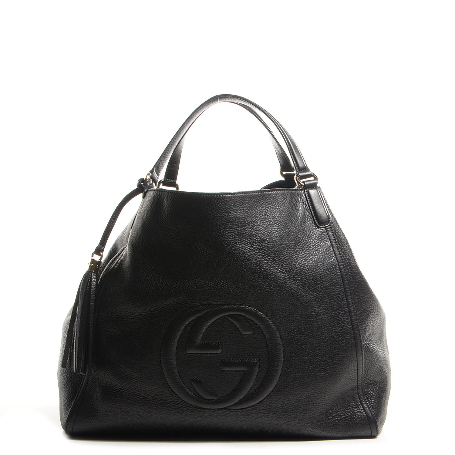 Gucci Pebbled Calfskin Large Soho Shoulder Bag Black 1 of 9