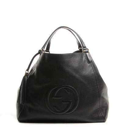 Gucci Pebbled Calfskin Large Soho Shoulder Bag Black 1 of 9