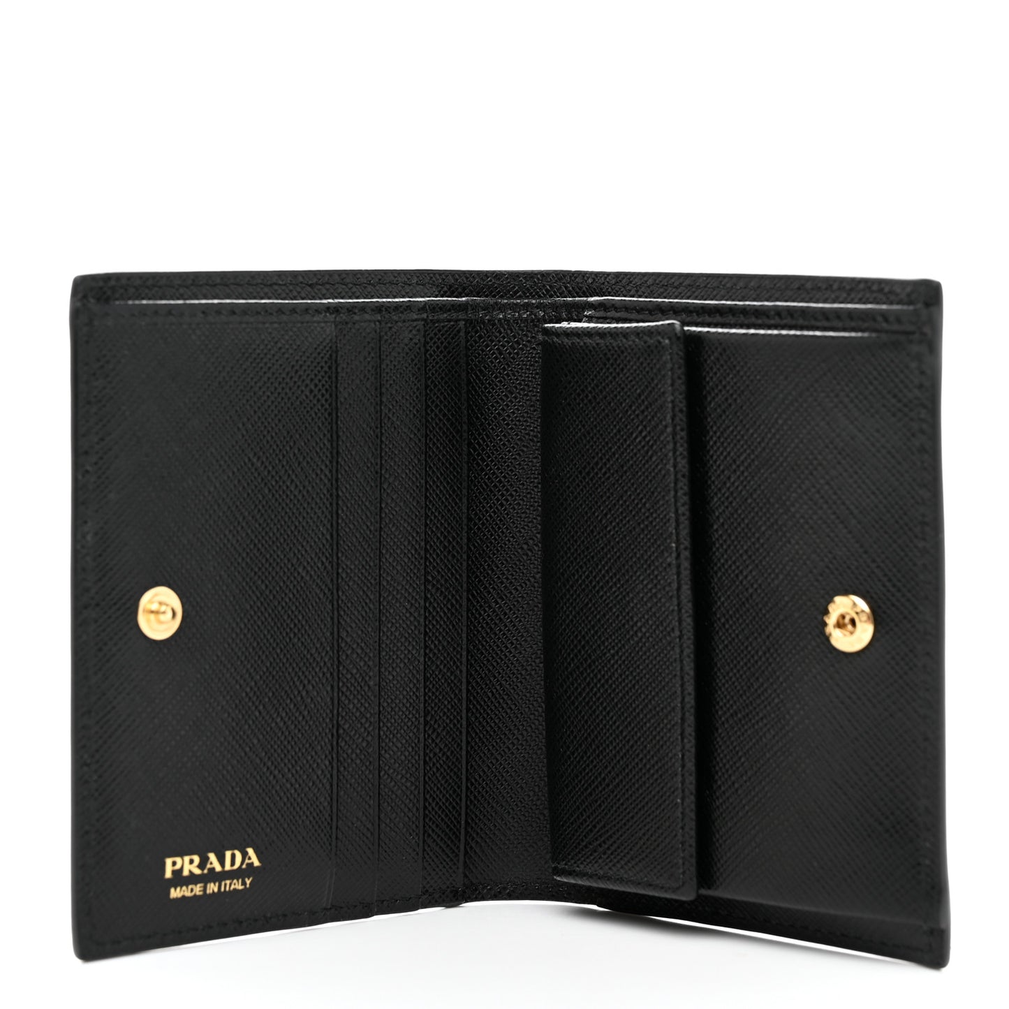 Saffiano Lipstick Print Bi-Fold Wallet Black