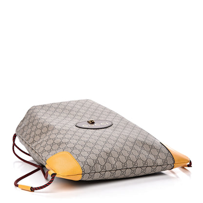 Gucci GG Supreme Monogram Neo Vintage Drawstring Backpack Beige New Acero Crop 4 of 10