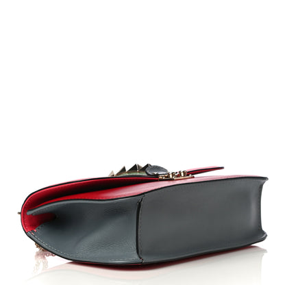 Valentino Garavani Vitello Medium Glam Lock Rockstud Flap Deep Rose Scarlet Grey Green 4 of 16