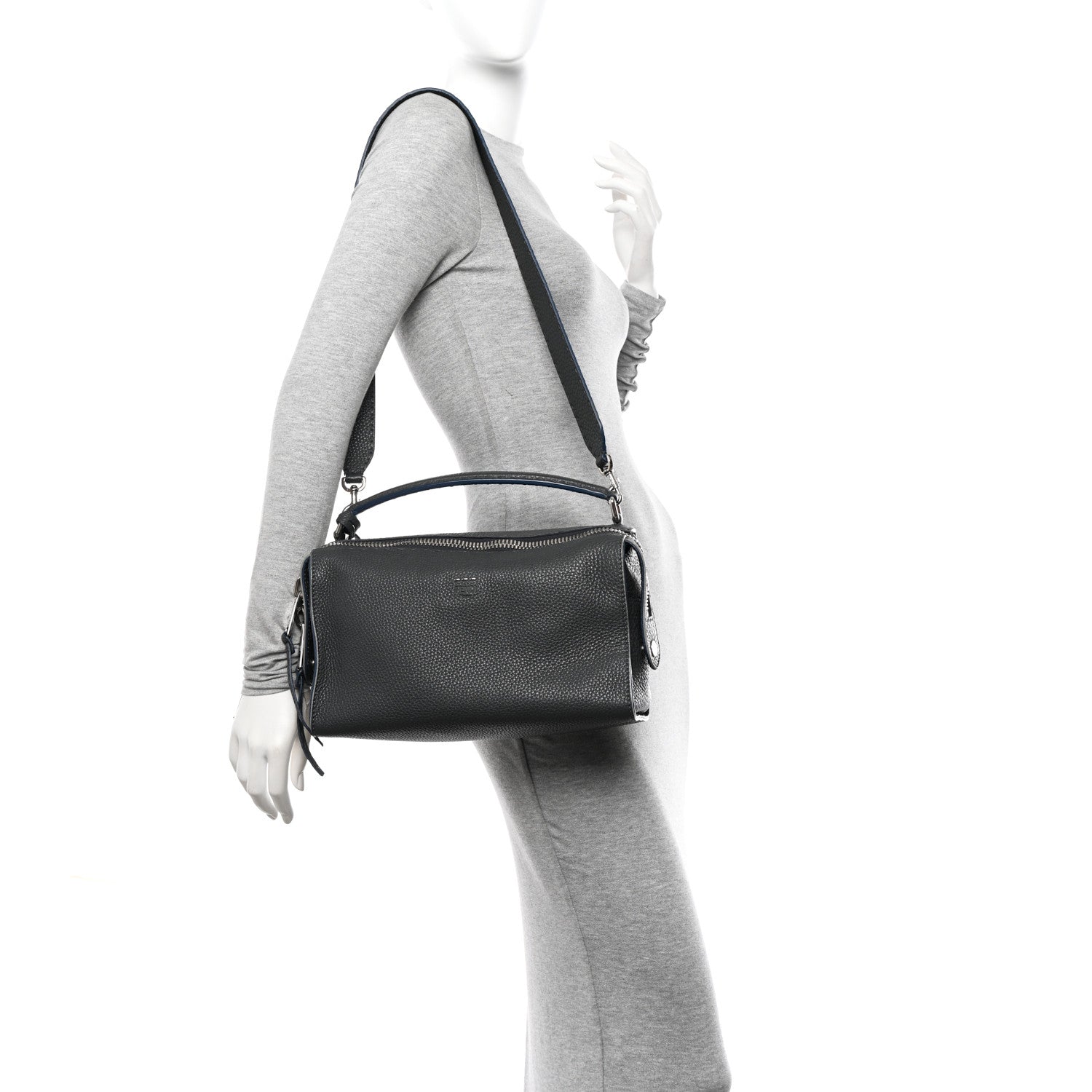 Fendi Cuoio Romano Selleria Lei Boston Tote Asfalto 2 of 10