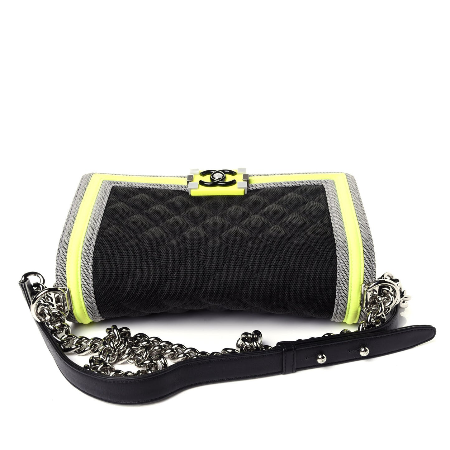 Canvas Quilted Medium Fluo Boy Flap Black Grey Yellow
